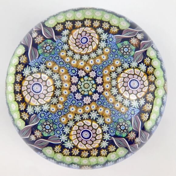 Perthshire PP106 1988 Large Complex Cane Closepack Millefiori Twist Paperweight - Picture 1 of 15